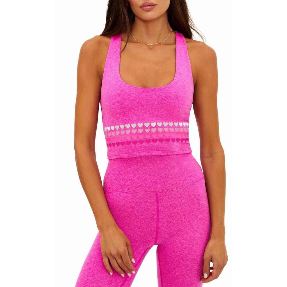 NEW BEACH RIOT yara scoopneck top in electric pink soft serve - Picture 4 of 4